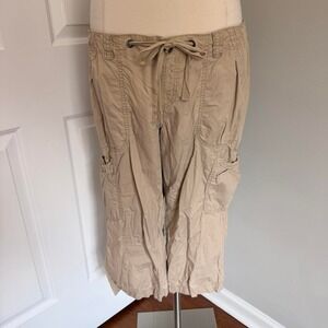 Y2K TAN OLD NAVY UTILITY CAPRI PANTS